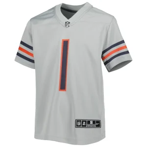 Justin fields chicago bears nike youth inverted game jersey Gray Yth M