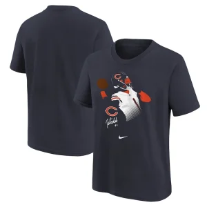 Justin fields chicago bears nike youth local player name number t shirt Navy