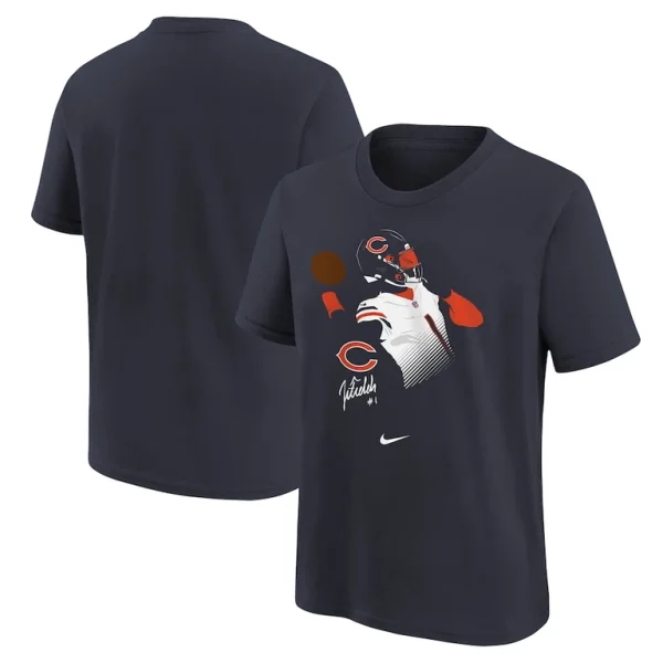 Justin fields chicago bears nike youth local player name number t shirt Navy