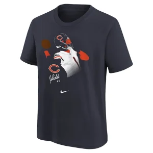 Justin fields chicago bears nike youth local player name number t shirt Navy Yth M