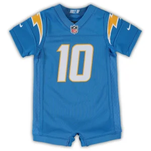 Justin herbert los angeles chargers nike infant game romper jersey Powder blue 3 6 MO
