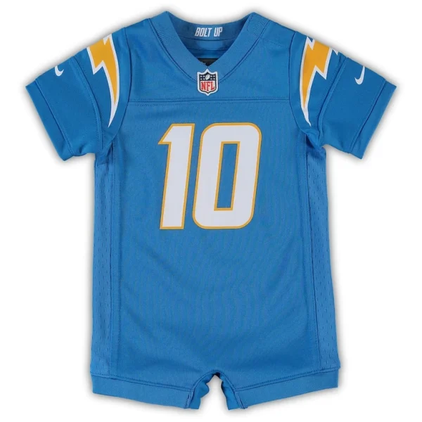 Justin herbert los angeles chargers nike infant game romper jersey Powder blue 3 6 MO