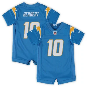 Justin herbert los angeles chargers nike infant game romper jersey Powder blue