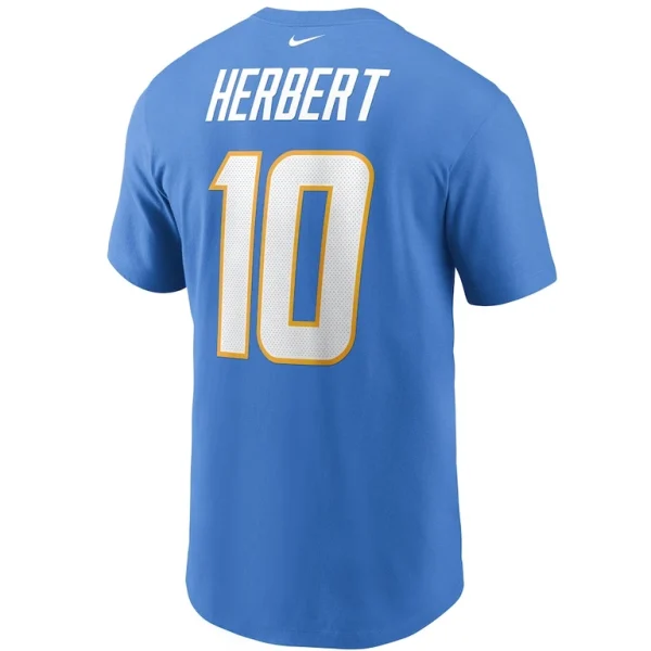 Justin herbert los angeles chargers nike name number t shirt Powder blue L