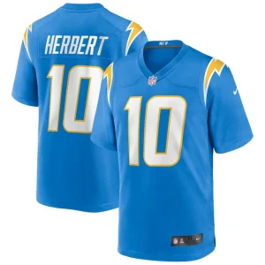 Justin herbert los angeles chargers nike player game jersey Powder blue