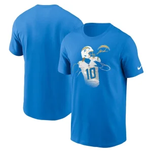 Justin herbert los angeles chargers nike player graphic t shirt Powder blue