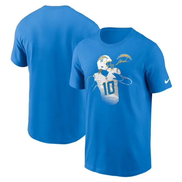 Justin herbert los angeles chargers nike player graphic t shirt Powder blue