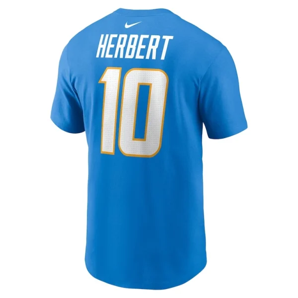 Justin herbert los angeles chargers nike player name number t shirt Powder blue L