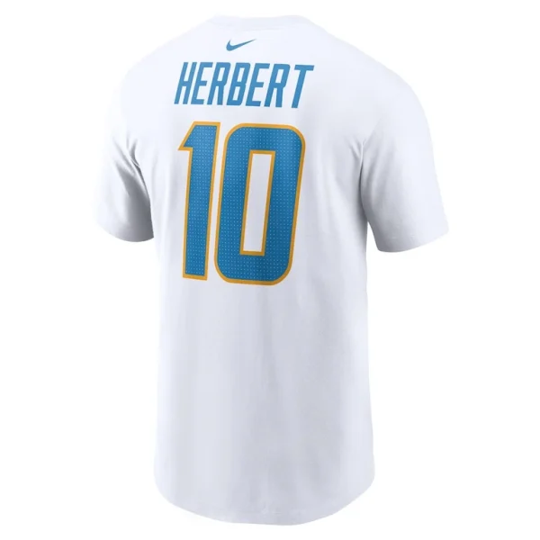 Justin herbert los angeles chargers nike player name number t shirt White L