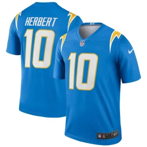 Justin herbert los angeles chargers nike team legend player performance top Powder blue