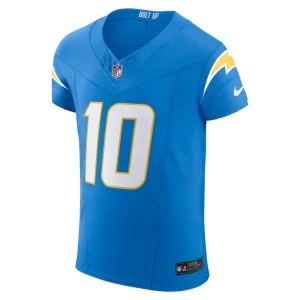 Justin herbert los angeles chargers nike vapor f.u.s.e. elite jersey Powder blue 44