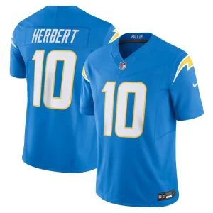 Justin herbert los angeles chargers nike vapor f.u.s.e. limited jersey Powder blue