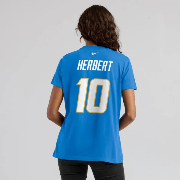 Justin herbert los angeles chargers nike womens name number t shirt Powder blue 2XL