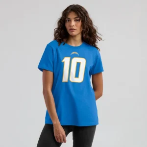 Justin herbert los angeles chargers nike womens name number t shirt Powder blue XL