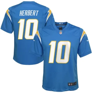 Justin herbert los angeles chargers nike youth game jersey Powder blue