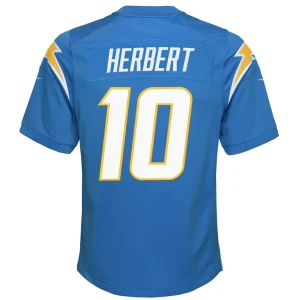 Justin herbert los angeles chargers nike youth game jersey Powder blue Yth L