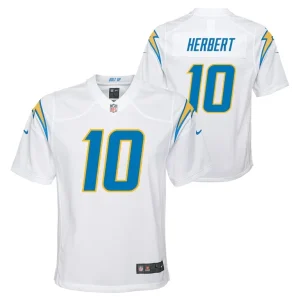 Justin herbert los angeles chargers nike youth game jersey White
