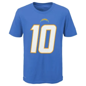 Justin herbert los angeles chargers nike youth team pride player name number t shirt Powder blue Yth M