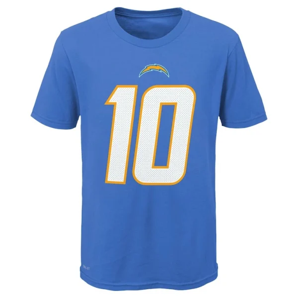 Justin herbert los angeles chargers nike youth team pride player name number t shirt Powder blue Yth M