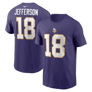 Justin jefferson minnesota vikings nike classic player name number t shirt Purple