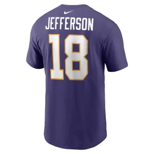 Justin jefferson minnesota vikings nike classic player name number t shirt Purple L