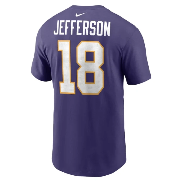 Justin jefferson minnesota vikings nike classic player name number t shirt Purple L