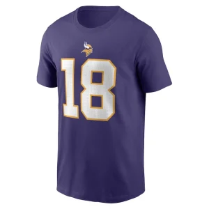 Justin jefferson minnesota vikings nike classic player name number t shirt Purple M