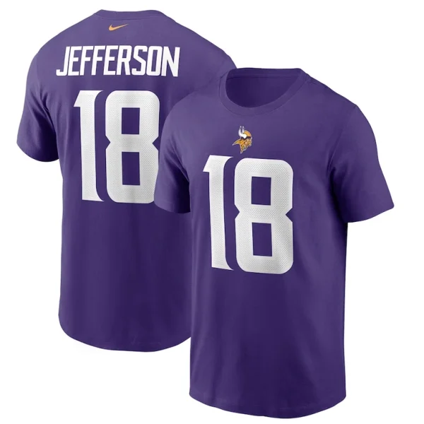 Justin jefferson minnesota vikings nike name number t shirt Purple
