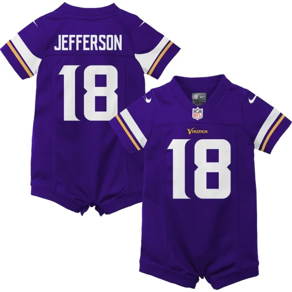 Justin jefferson minnesota vikings nike newborn infant game romper jersey Purple
