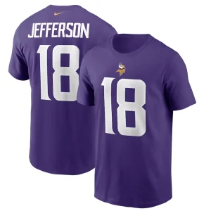 Justin jefferson minnesota vikings nike player name number t shirt Purple
