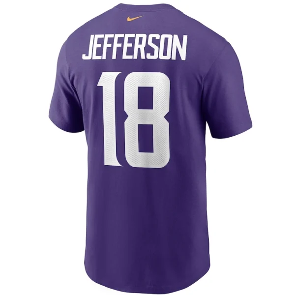 Justin jefferson minnesota vikings nike player name number t shirt Purple L