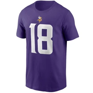 Justin jefferson minnesota vikings nike player name number t shirt Purple M