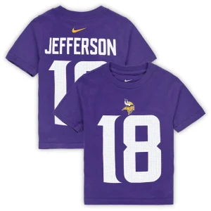 Justin jefferson minnesota vikings nike toddler player name number t shirt Purple