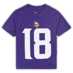 Justin jefferson minnesota vikings nike toddler player name number t shirt Purple 3T