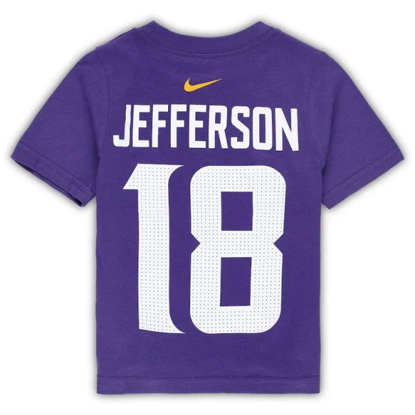 Justin jefferson minnesota vikings nike toddler player name number t shirt Purple 4T