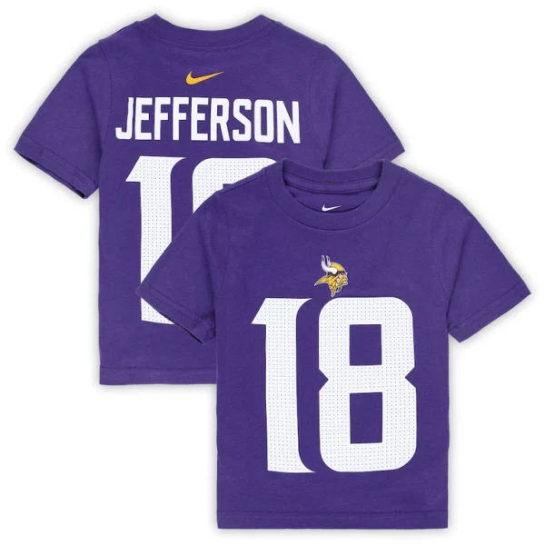 Justin jefferson minnesota vikings nike toddler player name number t shirt Purple
