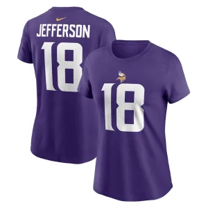 Justin jefferson minnesota vikings nike womens player name number t shirt Purple