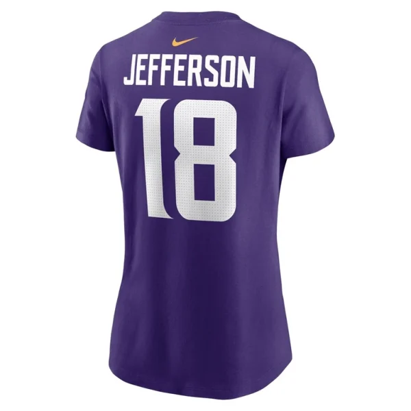 Justin jefferson minnesota vikings nike womens player name number t shirt Purple L