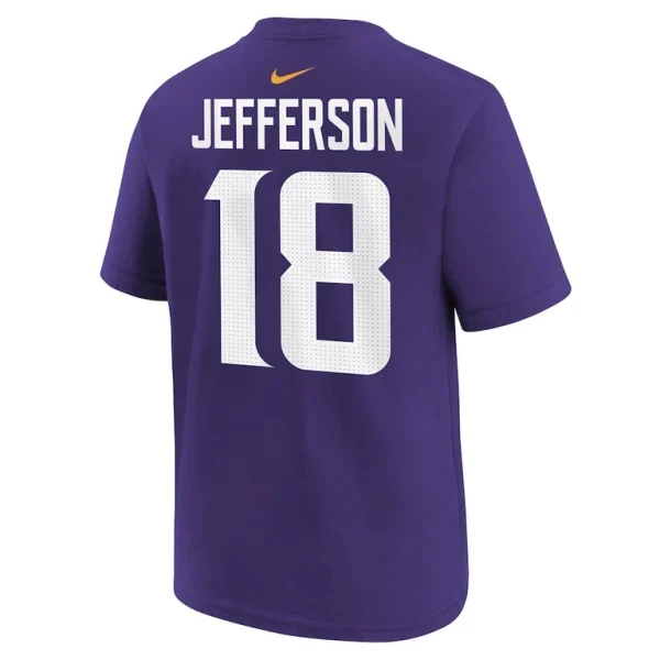 Justin jefferson minnesota vikings nike youth player name number t shirt Purple Yth L