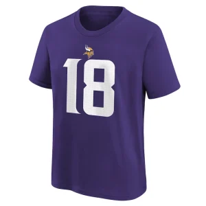 Justin jefferson minnesota vikings nike youth player name number t shirt Purple Yth M
