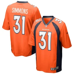 Justin simmons denver broncos nike game jersey Orange