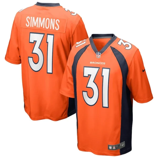 Justin simmons denver broncos nike game jersey Orange