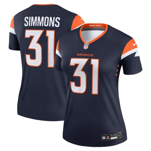 Justin simmons denver broncos nike womens alternate legend player performance top Navy