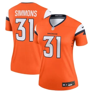 Justin simmons denver broncos nike womens team legend player performance top Orange