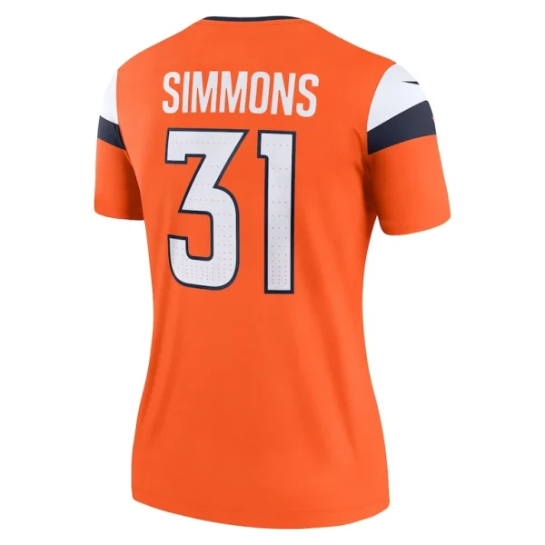 Justin simmons denver broncos nike womens team legend player performance top Orange L