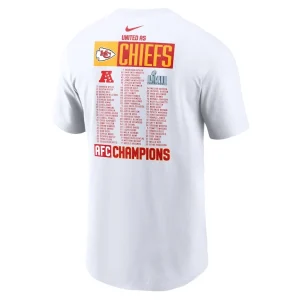 Kansas city chiefs nike 2022 afc champions roster t shirt White L