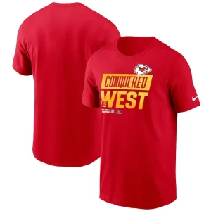 Kansas city chiefs nike 2022 afc west division champions locker room trophy collection t shirt Red