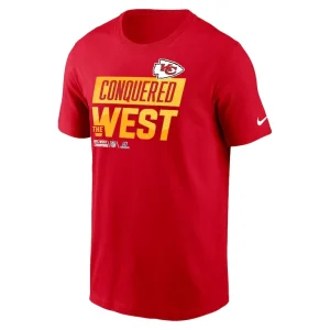 Kansas city chiefs nike 2022 afc west division champions locker room trophy collection t shirt Red M