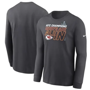 Kansas city chiefs nike 2023 afc champions locker room trophy collection long sleeve t shirt anthracite Multi