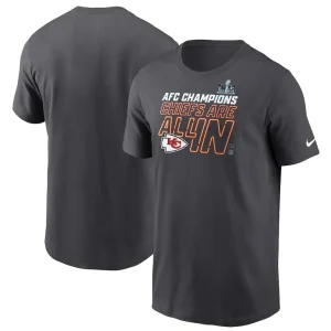 Kansas city chiefs nike 2023 afc champions locker room trophy collection t shirt anthracite Multi
